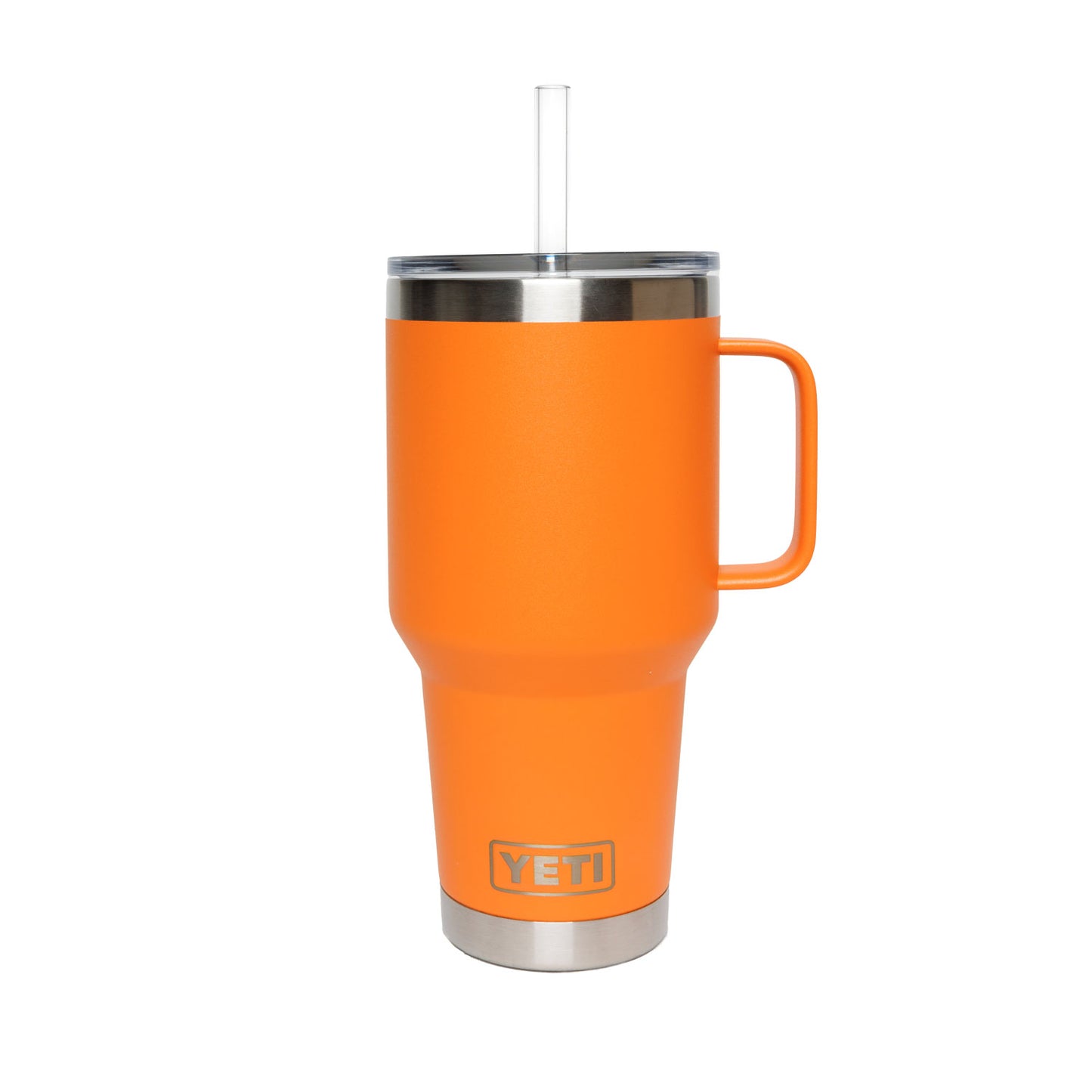 Back of YETI Rambler® Travel Mug with YETI logo
