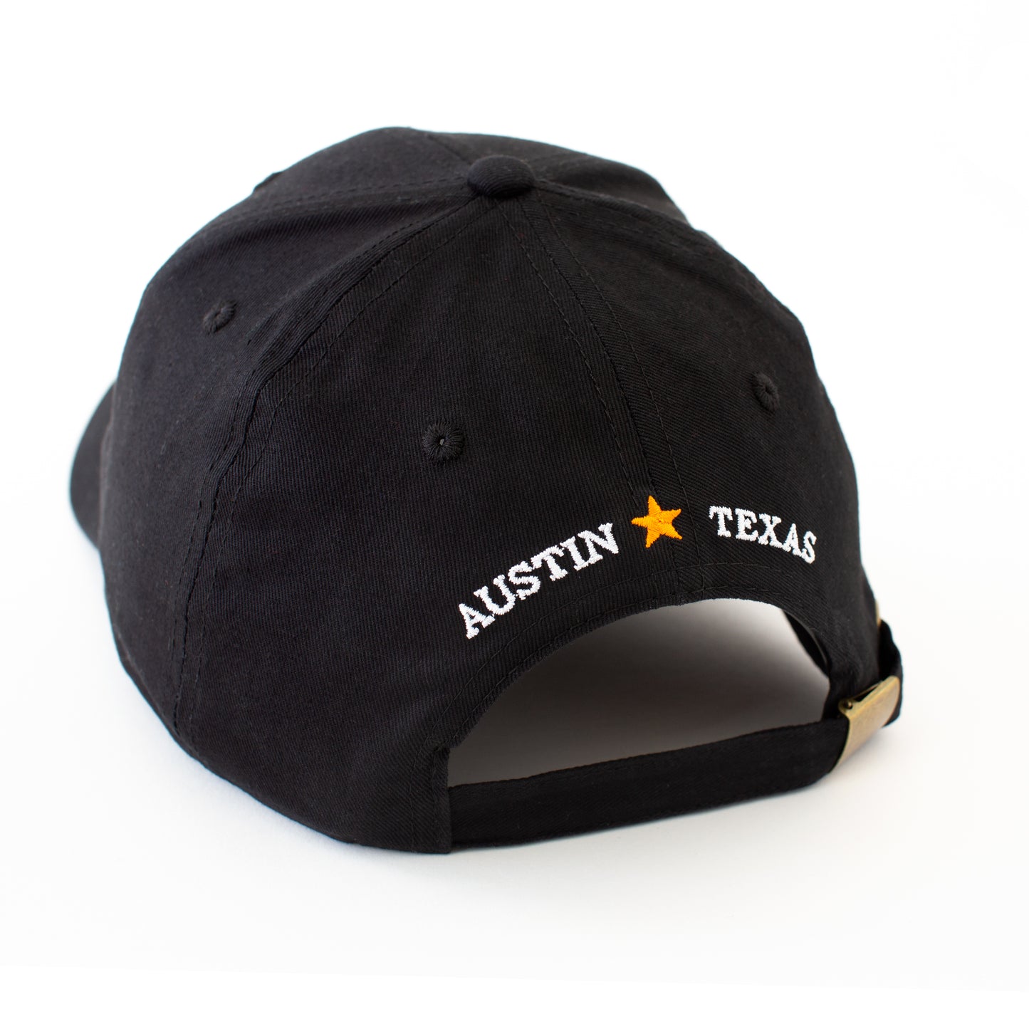 Back of Black Tito's Handmade Vodka with Austin, Texas across the back