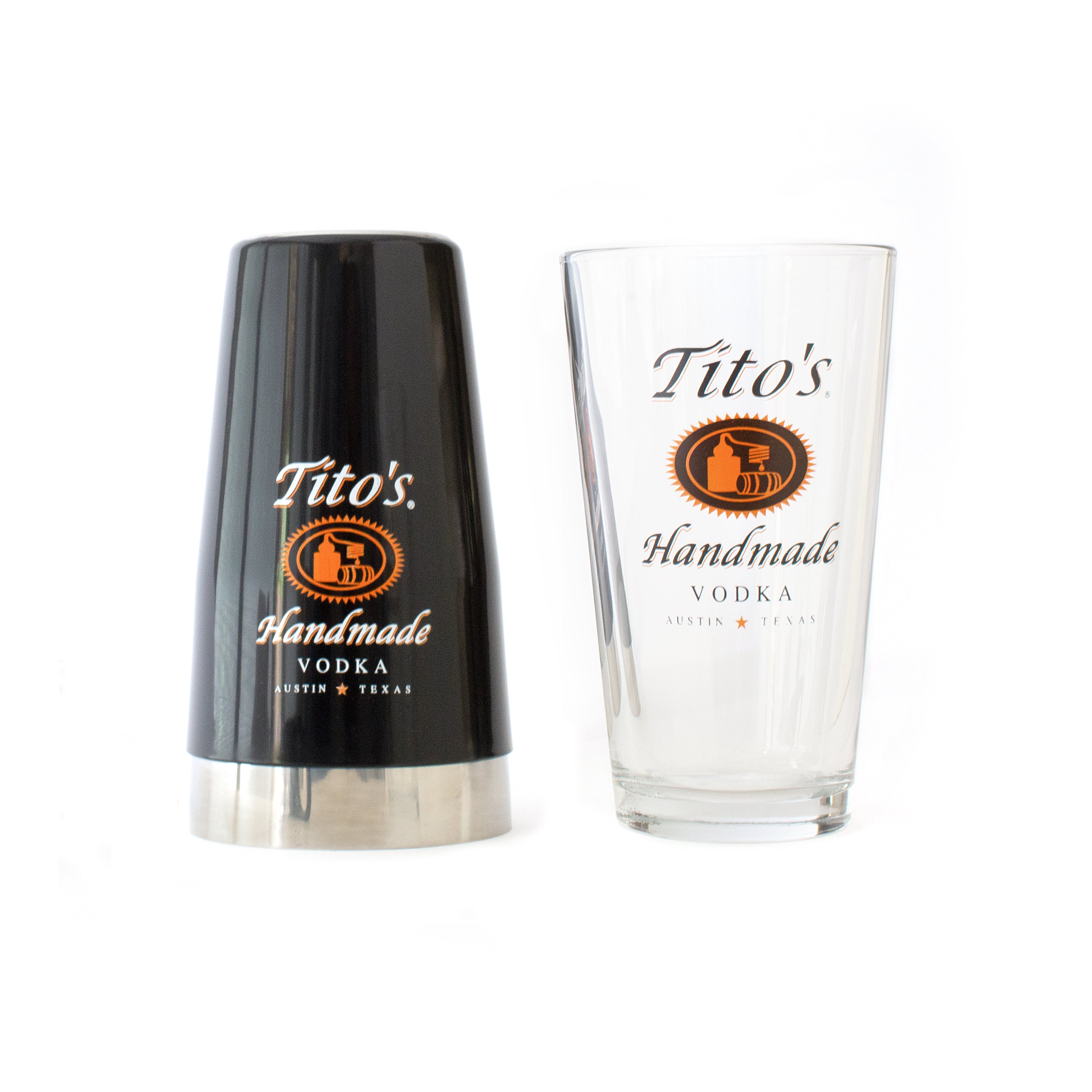 Tito's Vodka Pint Glass Shaker Set