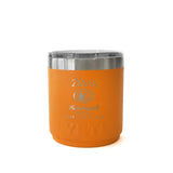 Front view of orange YETI with Tito's Handmade Vodka logo etched on