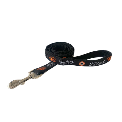 Dog collar with Tito's logo and Vodka For Dog People logo