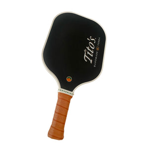 Front of Tito's x Tangerine Pickleball Paddle with Tito's Handmade Vodka and Tangerine wordmark
