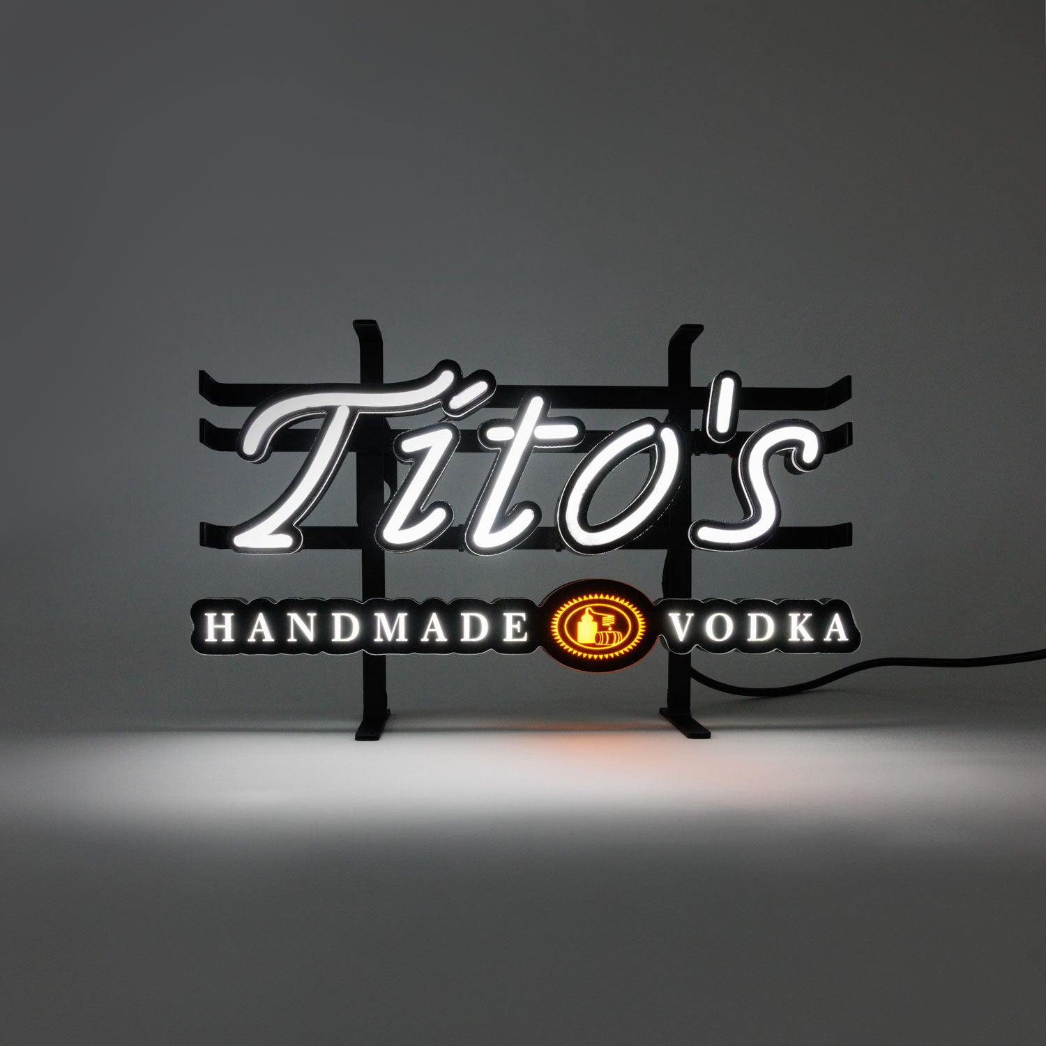 Illuminated LED Neon sign with Tito's Handmade Vodka logo