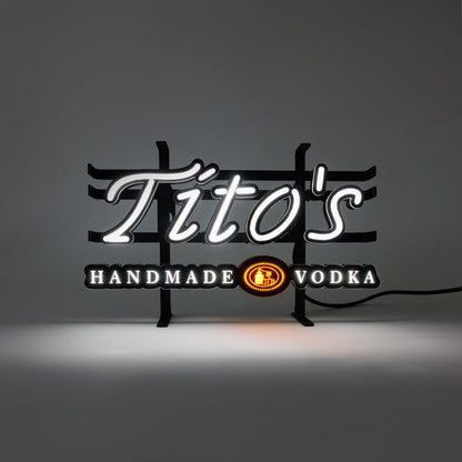Illuminated LED Neon sign with Tito's Handmade Vodka logo