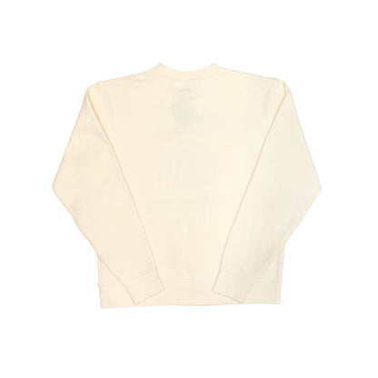 Back view of Cream crewneck with nothing printed on the back 