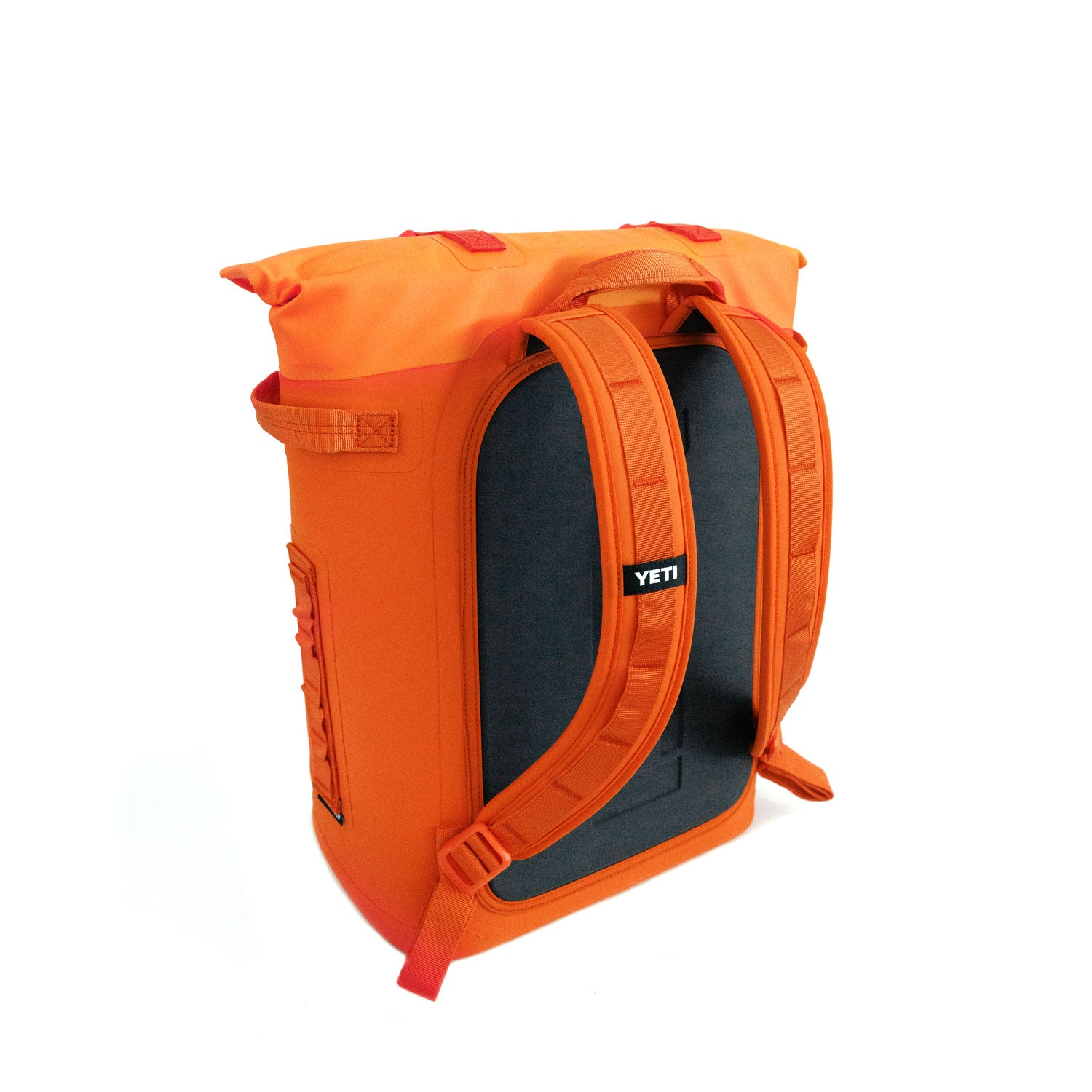 Back of Orange YETI Hopper® M20 Soft Cooler Backpack