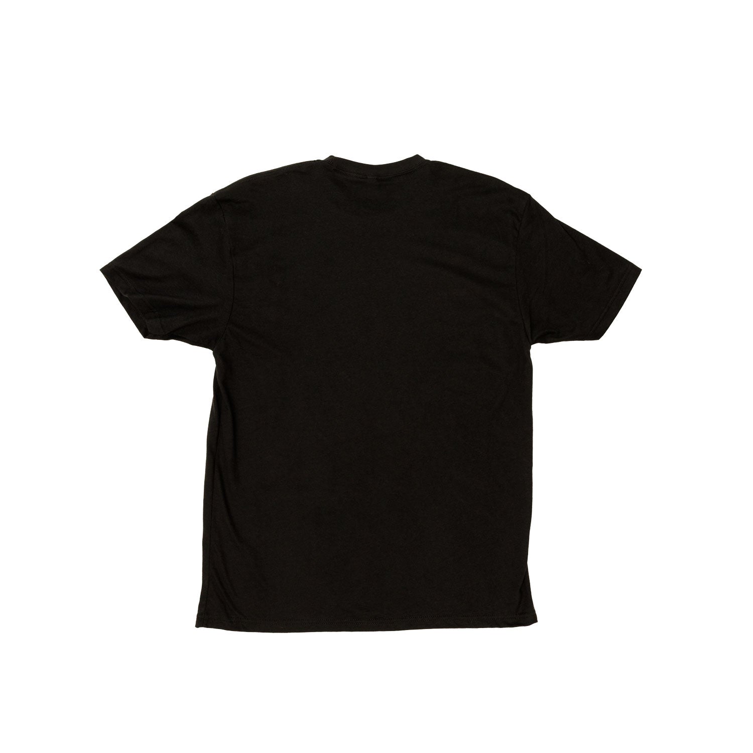back view of a black shirt that has nothing on the back