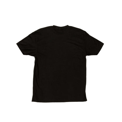 back view of a black shirt that has nothing on the back