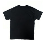 Back view of black short-sleeved t-shirt
