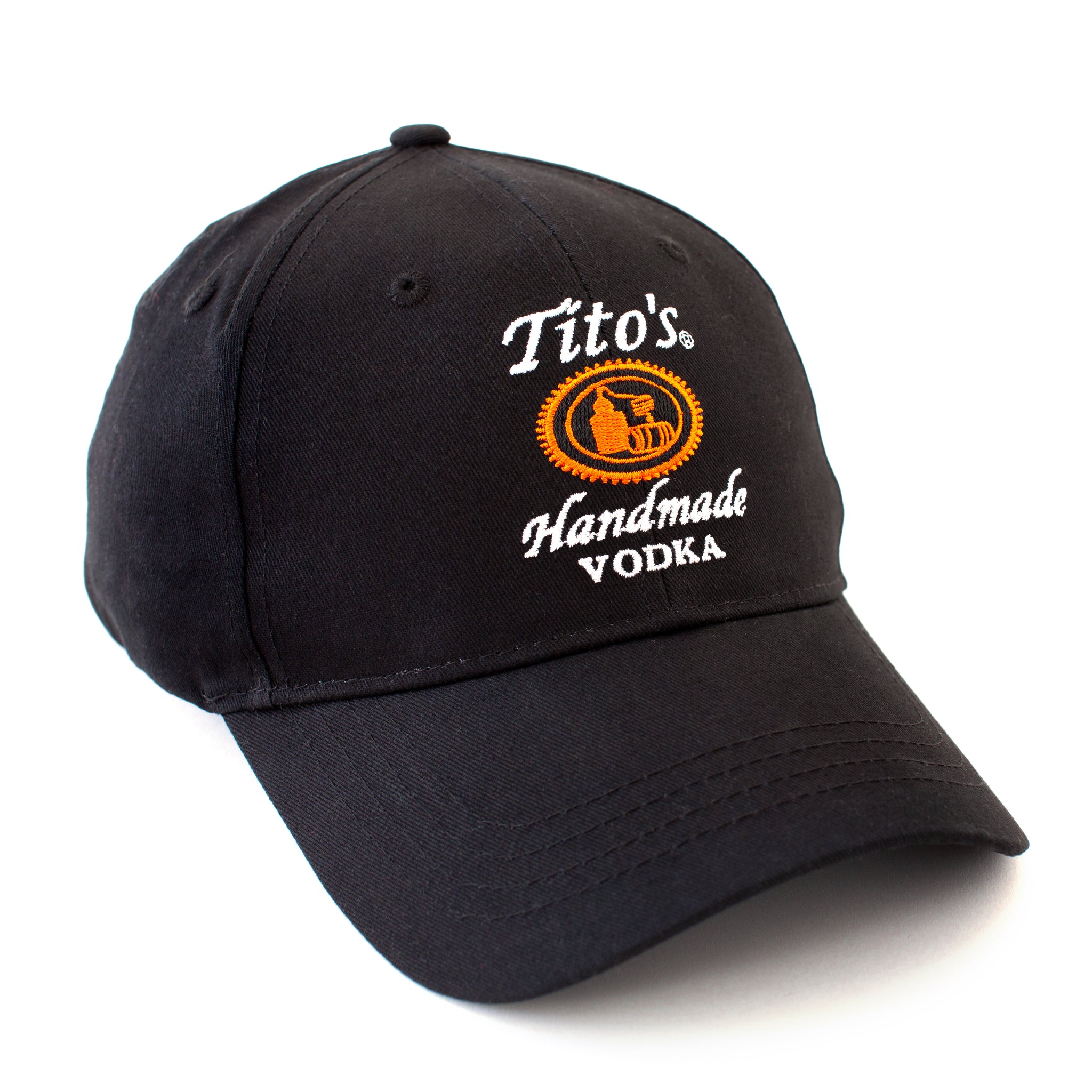 Black Tito's Handmade Vodka logo baseball hat