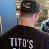 Man wearing Love, Tito's Patch Hat 
