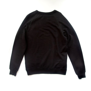Back view of black pullover 
