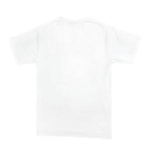 Back of white short-sleeve t-shirt