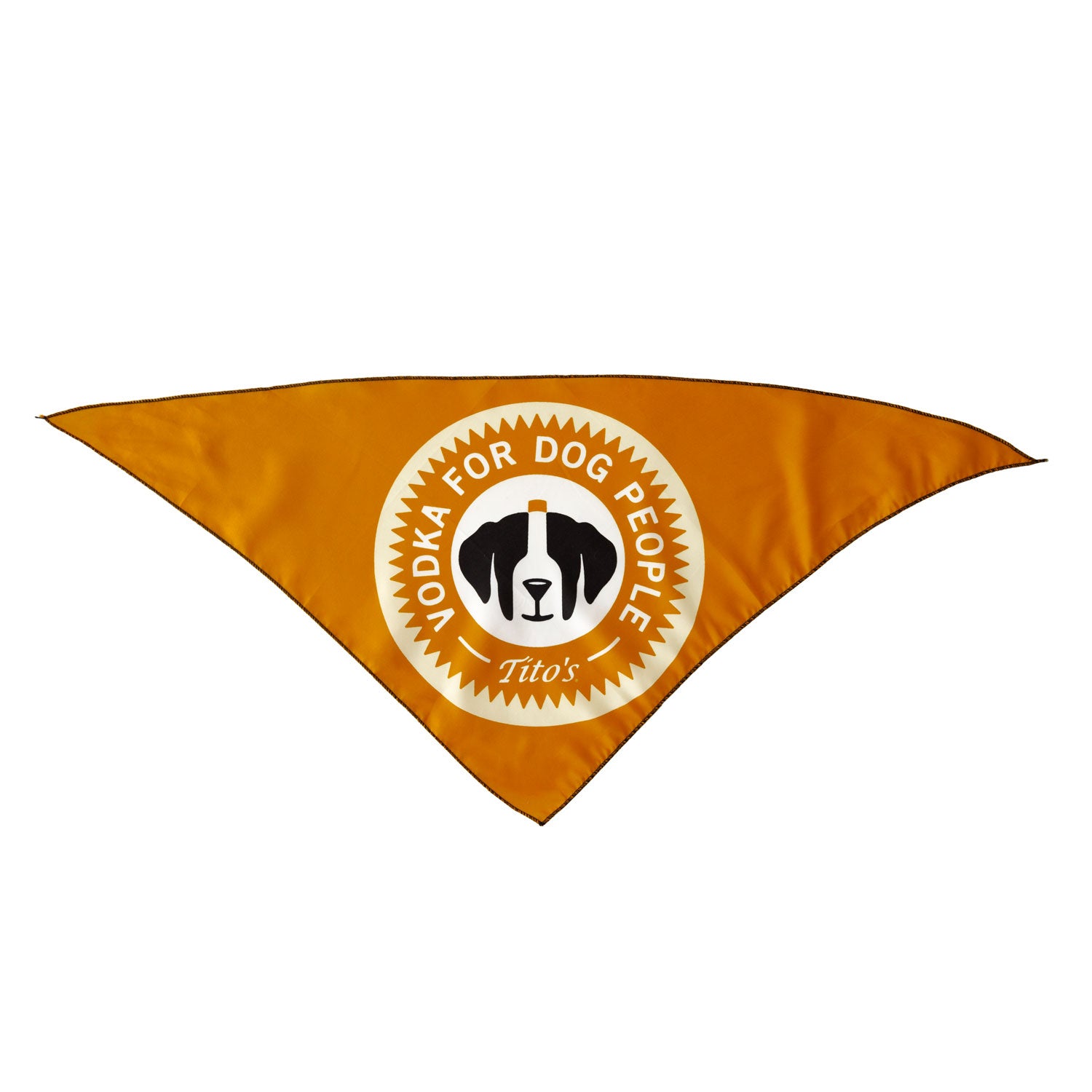 Orange bandana with Vodka for Dog People logo