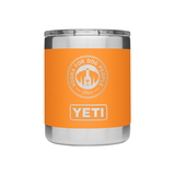 Orange YETI Rambler® Lowball with Vodka for Dog People logo with lid