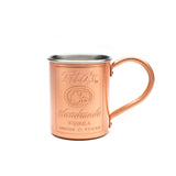 Tito's Handmade Vodka logo embossed on copper moscow mule mug
